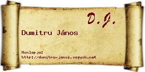 Dumitru János névjegykártya